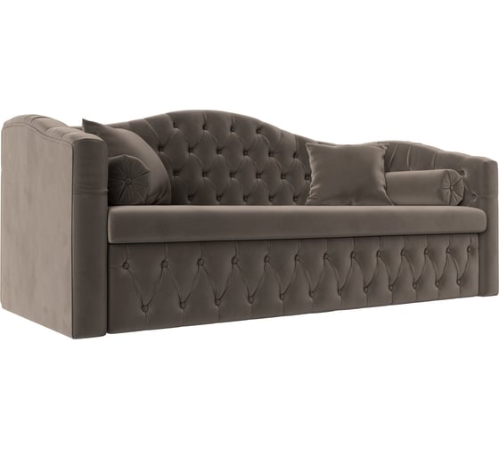 Изображение товара Прямой диван Лига диванов Мечта полностью велюр коричневый 112853