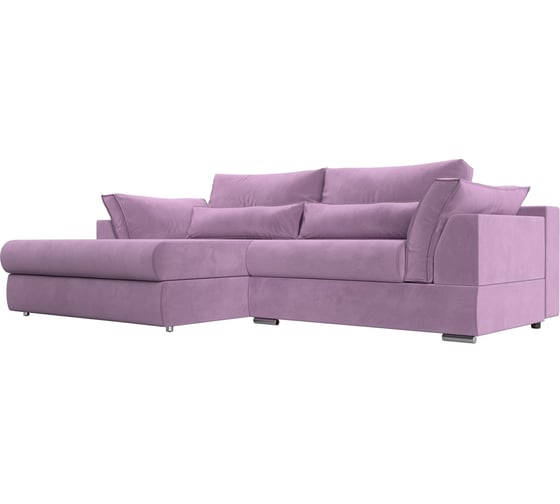 Изображение товара Угловой диван Лига диванов Пекин левый полностью микровельвет сиреневый 115413L