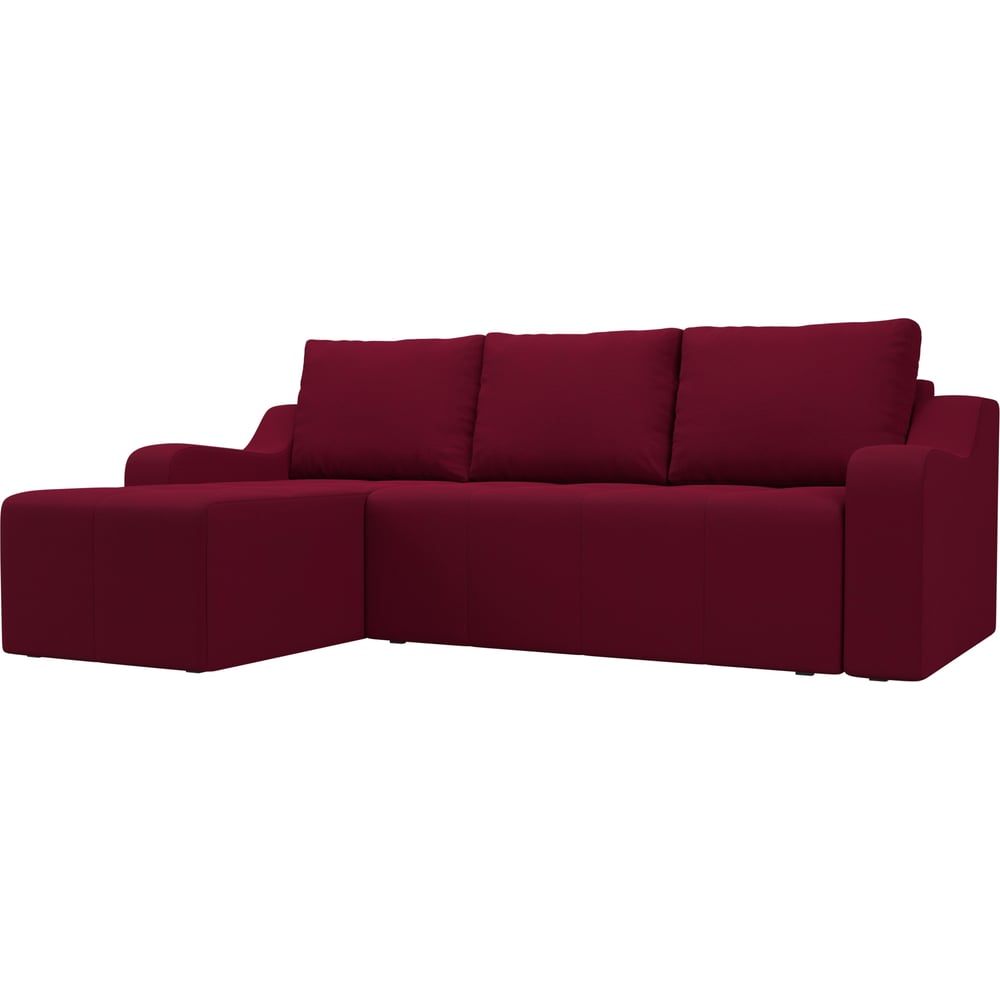 Угловой диван Лига диванов кушетка артмебель амиса микровельвет бордовый