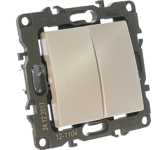 Изображение товара Двойной выключатель ЭРА 12-1104-15 10АХ-250В, IP20, перламутр Б0019290