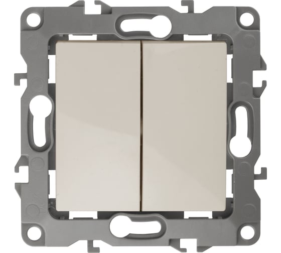 Изображение товара Двойной выключатель ЭРА 12-1104-02 10АХ-250В, IP20, слоновая кость Б0014646