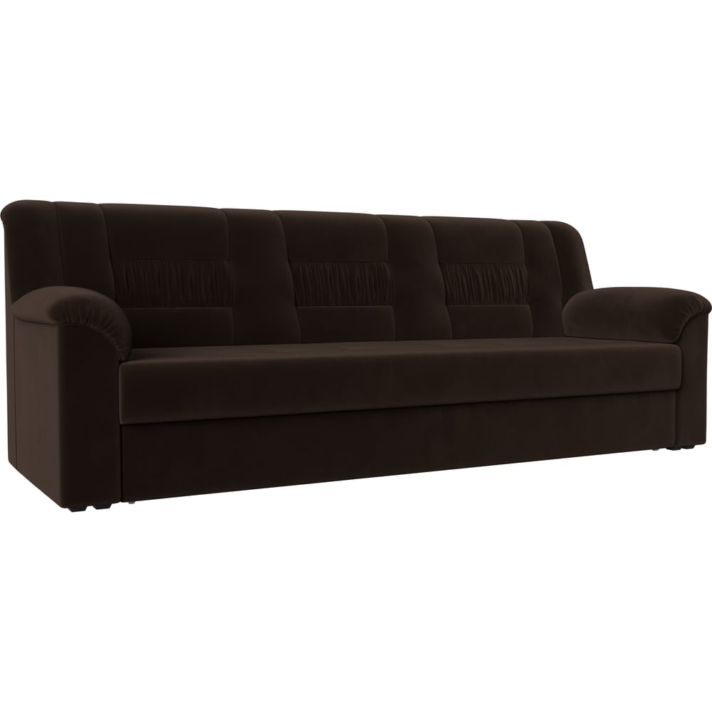 Изображение товара Прямой диван Карелия с механизмом дельфин, микровельвет коричневый