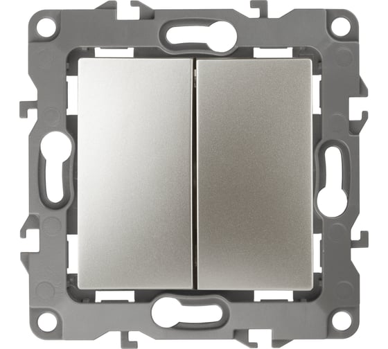 Изображение товара Двойной выключатель ЭРА 12-1104-04 10АХ-250В, IP20, шампань Б0014648