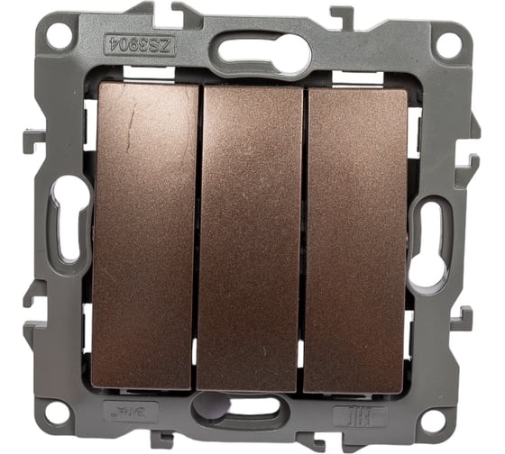 Изображение товара Тройной выключатель ЭРА 12-1107-13 10АХ-250В, IP20, бронза Б0019300