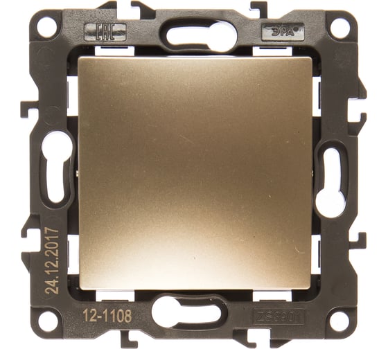 Изображение товара Промежуточный переключатель ЭРА 12-1108-04 10АХ-250В, IP20, шампань Б0018245