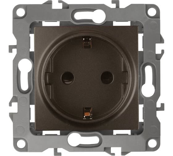 Изображение товара Розетка ЭРА 12-2102-13 2P+E Schuko со шторками, 16A-250В, IP20, бронза Б0019324
