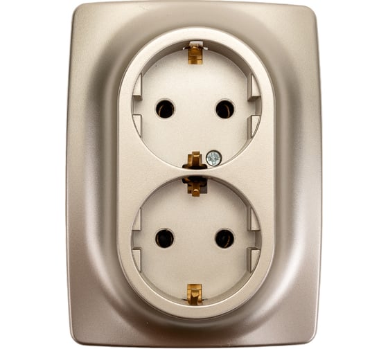 Изображение товара Розетка ЭРА 12-2106-04 2X2P+E Schuko, 16A-250В, IP20, шампань Б0031231