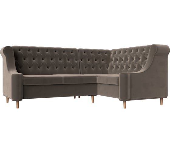 Изображение товара Угловой диван Лига диванов Бронкс угол правый полностью велюр коричневый 110365