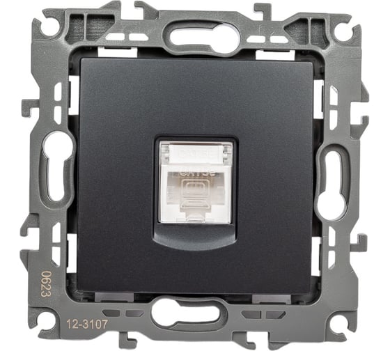 Изображение товара Розетка ЭРА 12-3107-05 RJ45, IP20, антрацит Б0014727