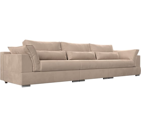 Изображение товара Прямой диван Лига диванов Пекин Long полностью велюр бежевый 115447