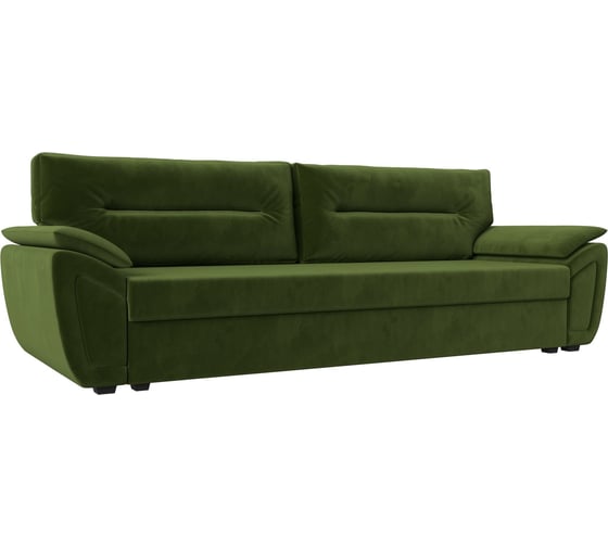 Изображение товара Прямой диван Лига диванов Нэстор Лайт полностью микровельвет зеленый 117594
