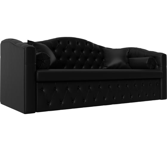 Изображение товара Прямой диван Лига диванов Мечта полностью экокожа черная 112874