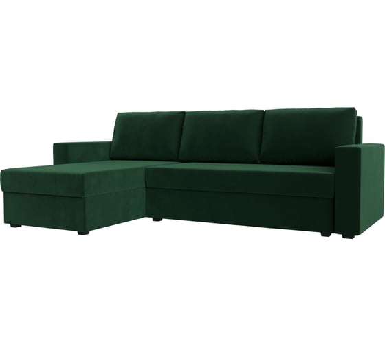 Изображение товара Угловой диван Лига диванов Траумберг Лайт левый полностью велюр зеленый 117150L