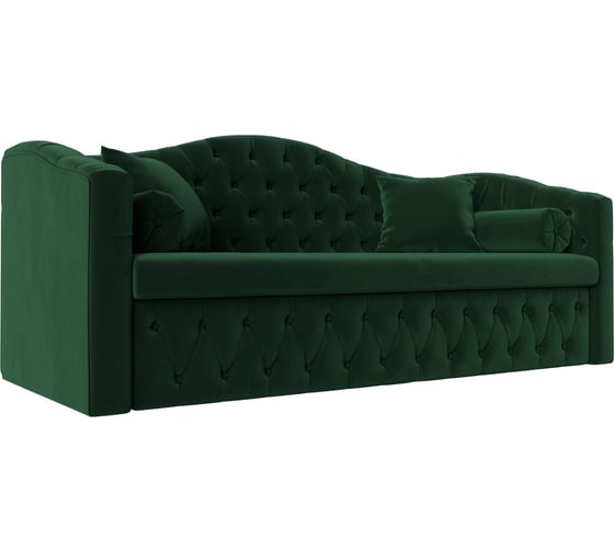 Изображение товара Прямой диван Лига диванов Мечта полностью велюр зеленый 112852