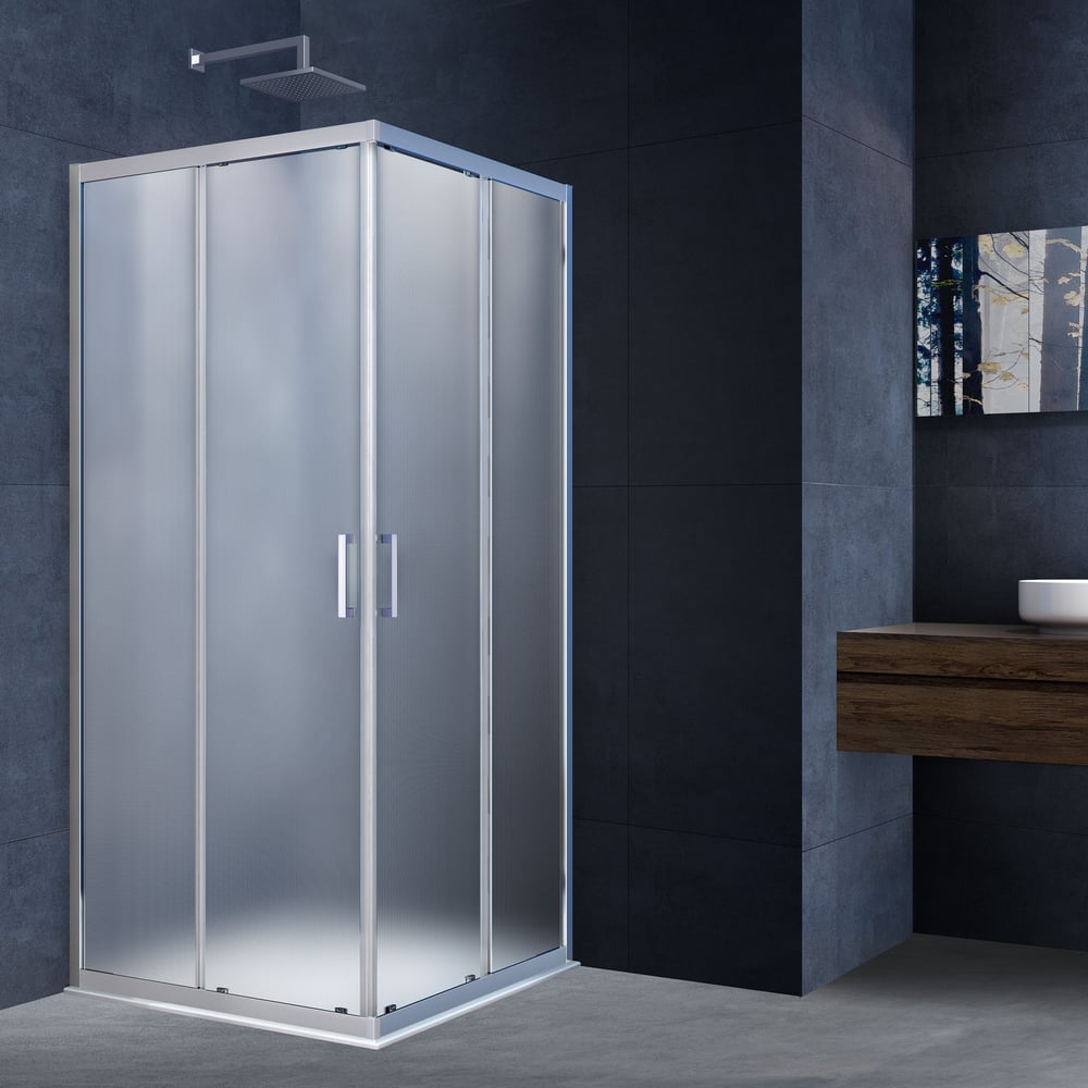 Изображение товара Душевой уголок VINCEA Alpha 800х800 хром стекло текстурное