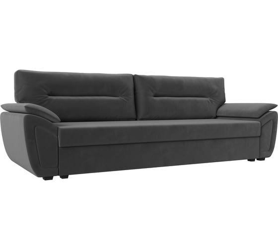 Изображение товара Прямой диван Лига диванов Нэстор Лайт полностью велюр серый 117588