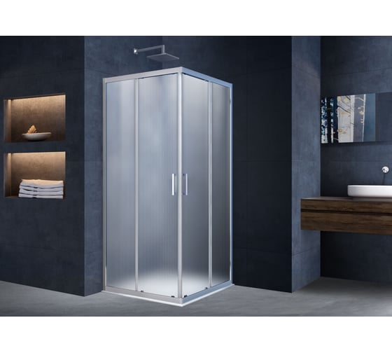 Изображение товара Душевой уголок VINCEA Alpha 900х900, хром, стекло текстурное VSS-3AL900MT