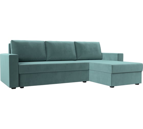 Изображение товара Угловой диван Лига диванов Траумберг Лайт правый полностью Велюр бирюзовый 117149