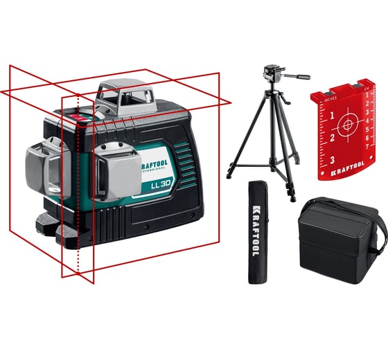 Изображение товара Лазерный нивелир со штативом KRAFTOOL LL 3D 3 ST-160, в коробке 34640-3_z01