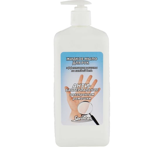 Изображение товара Антибактериальное жидкое мыло ООО "БАЗОВАЯ ДЕЗИНФЕКЦИЯ" Спринтер 1,0л. (насос-дозатор) М634