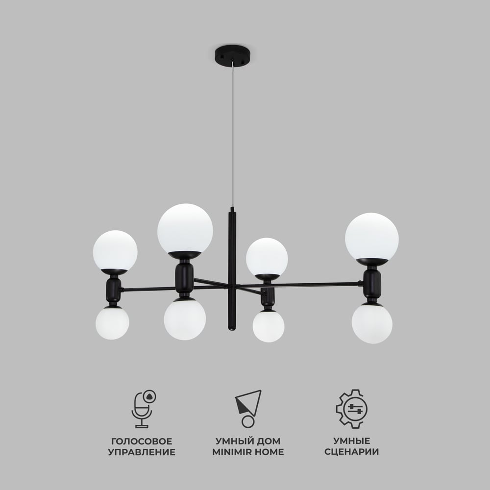 Изображение товара Потолочный светильник Eurosvet 30182/8 черный стиль современный регульируемый