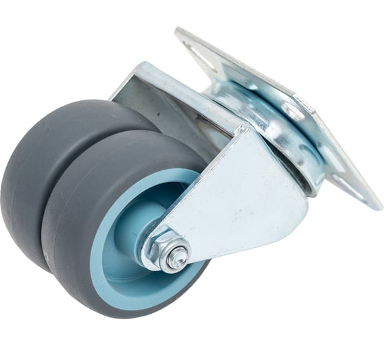 Изображение товара Аппаратное поворотное колесо Tech-Krep двойное, п/п обод, полиуретан, подшип. скольжения, площадка, D50, б/т. - пакет 148514