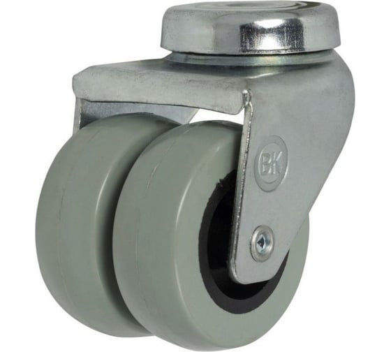 Изображение товара Аппаратное поворотное колесо Tech-Krep двойное, п/п обод, полиуретан, подшип. скольжения, под болт М12, D50, б/т. - пакет 148518