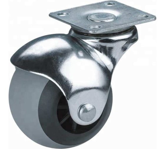 Изображение товара Аппаратное поворотное колесо Tech-Krep резина, шар, площадка, D40 мм, б/т - пакет 148458