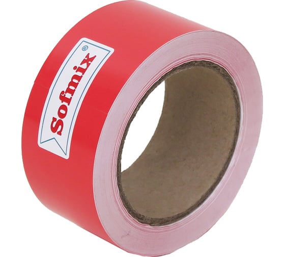 Изображение товара Лента для разметки на защитной подложке SOFMIX 200 мкм, красная, 50 мм х 33 м 250334