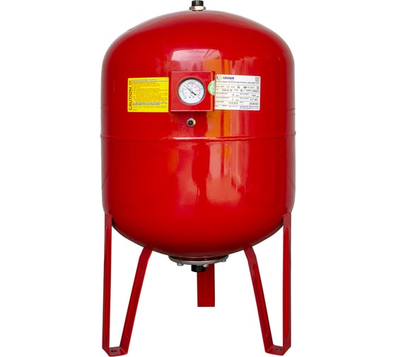 Изображение товара Вертикальный бак с ножками и манометром CRUWA 80 л, 10 бар, присоед. 1", красный, замен. мембрана epdm, пр-во by oren/турция/ CRW 80 VMRED