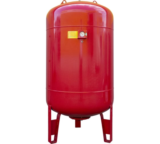 Изображение товара Вертикальный бак с ножками и манометром CRUWA 750 л, 16 бар, присоед. 1 1/4", красный, замен. мембрана epdm, пр-во by oren/турция/ CRW 750VM 16RED
