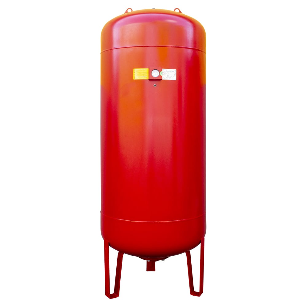 Изображение товара Бак вертикальный CRUWA 3000 л с ножками и манометром 10 бар присоед. 2 1/2" красный замен. мембрана epdm пр-во by oren/турция/ CRW 3000 VM RED