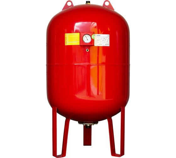 Изображение товара Вертикальный бак с ножками и манометром CRUWA 200л, 10 бар, присоед. 1", красный, замен. мембрана epdm, пр-во by oren/турция/ CRW 200 VMRED