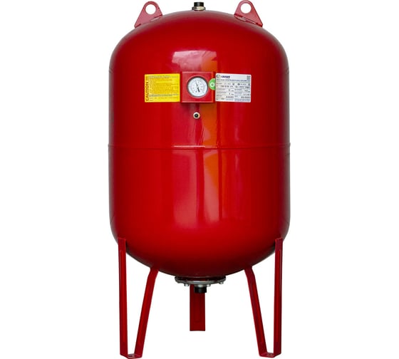 Изображение товара Вертикальный бак с ножками и манометром CRUWA 150л, 10 бар, присоед. 1", красный, замен. мембрана epdm, пр-во by oren/турция/ CRW 150 VMRED