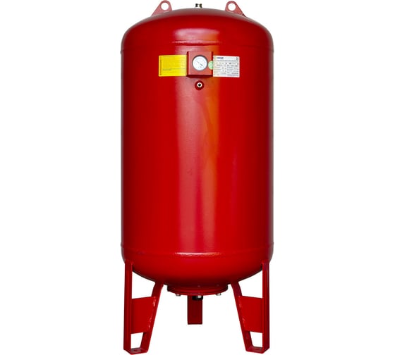 Изображение товара Вертикальный бак с ножками и манометром CRUWA 100л, 25 бар, присоед. 1", красный, замен. мембрана epdm, пр-во by oren/турция/ CRW 100 VM 25RED