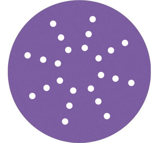 Изображение товара Диск шлифовальный на пленочной основе 328 Purple Zirconia 225 мм, 24 отверстия, Р120, 5шт SANDWOX 328.225.120.24.5