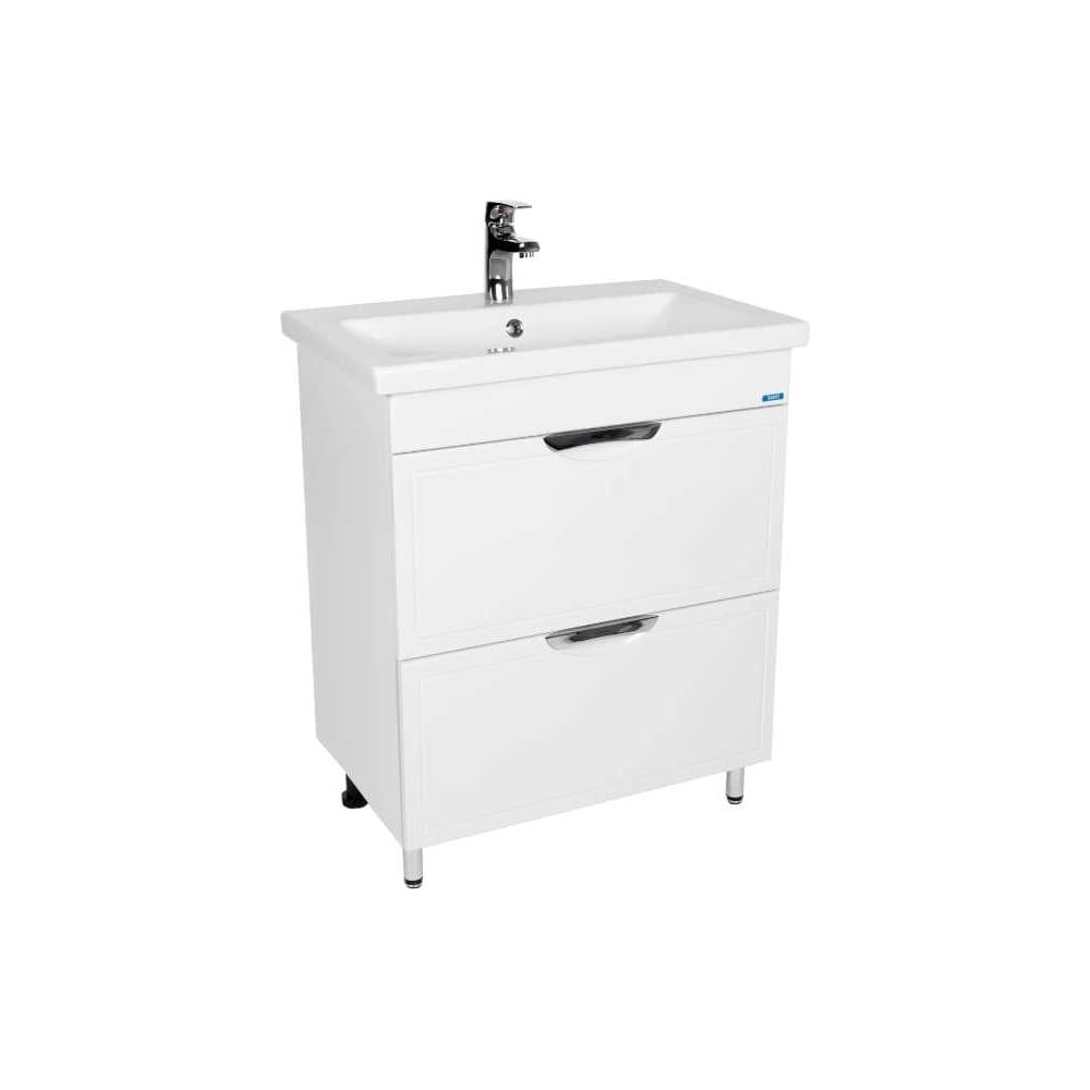 Изображение товара Тумба Viant Лима 70 2 ящика напольная современная белая для ванной