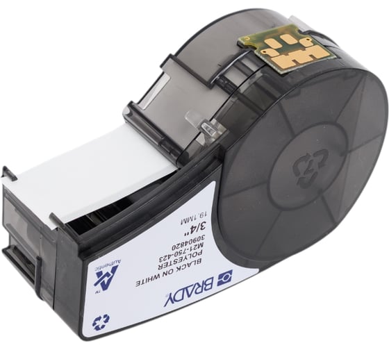 Изображение товара Лента 19.05мм/6.4м, полиэстер, черный на белом Brady M21-750-423 brd110898