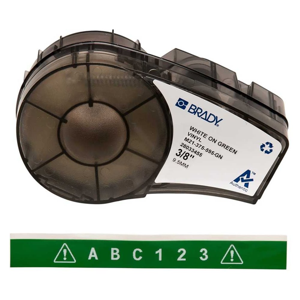 Изображение товара Лента виниловая Brady M21-375-595-GN 9.53мм 6.4м белый на зеленом