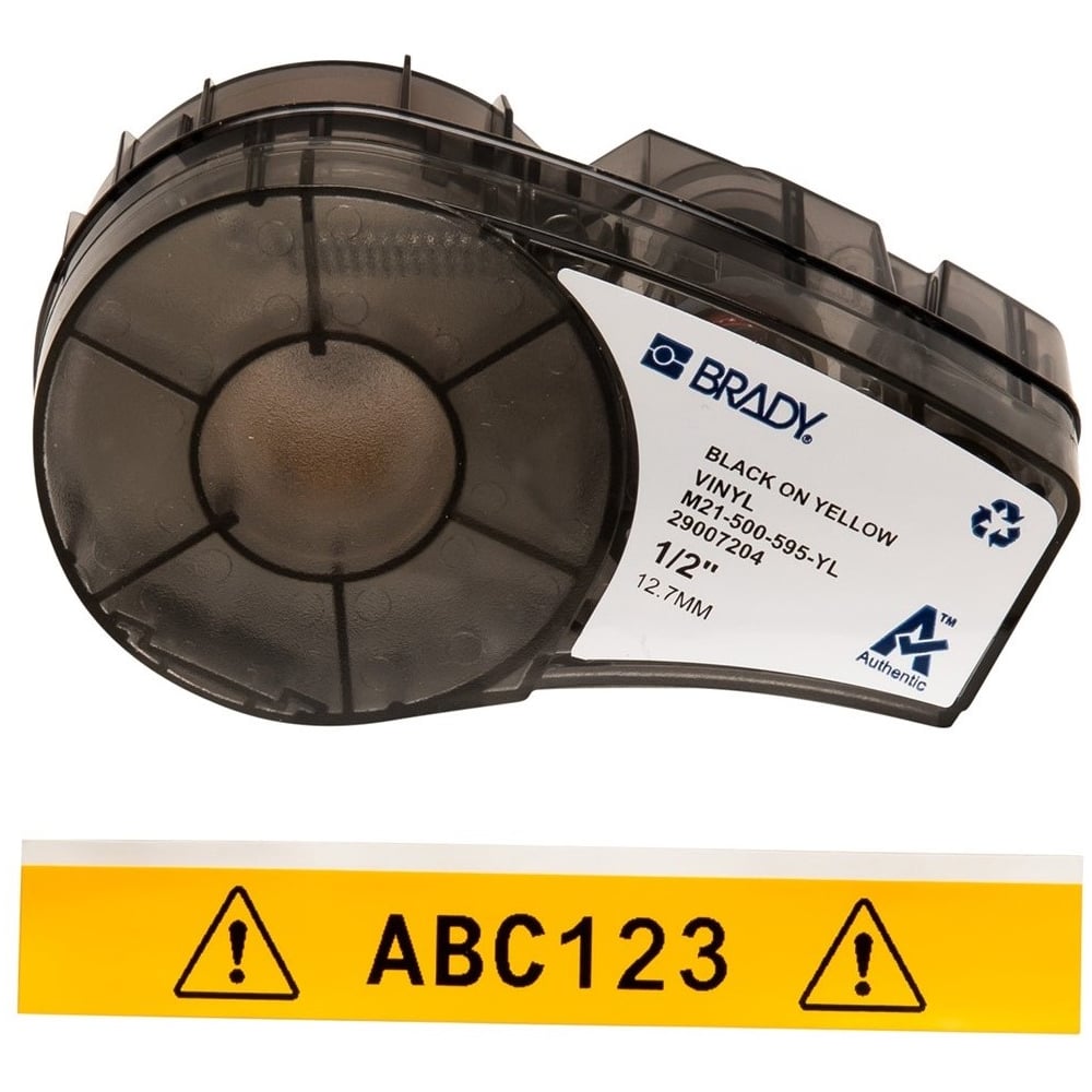 Изображение товара Виниловая лента Brady 12.7мм на 6.4м черный на желтом M21-500-595-YL