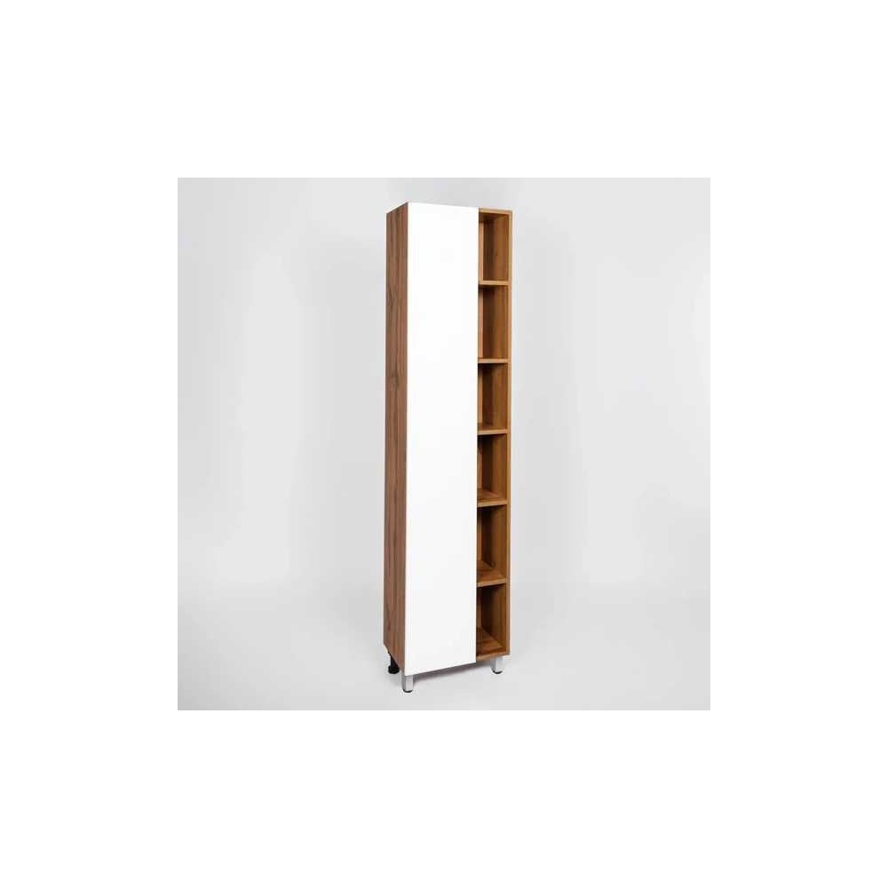 Изображение товара Пенал Viant Бостон для ванной комнаты, напольный, 300x450x1900 мм, дуб вотан/белый