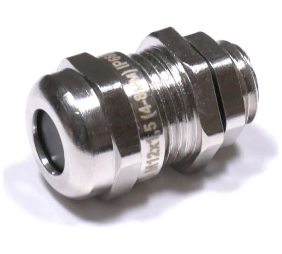 Изображение товара Кабельный ввод ГОФРОМАТИК м 12 латунный ут1,5 ip66/ip67/ip68 (d кабеля 4-8мм) (уп.100шт) zeta30098