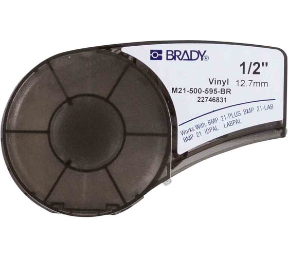 Изображение товара Лента 12.7мм/6.4м винил, белый на коричневом Brady M21-500-595-BR brd139736