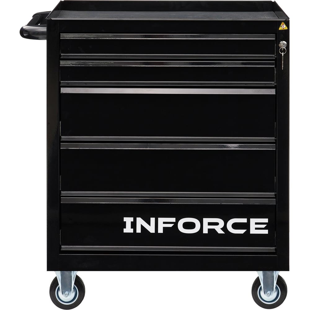 Изображение товара Инструментальная тележка Inforce 5 ящиков профессиональная черная 745x465x825мм