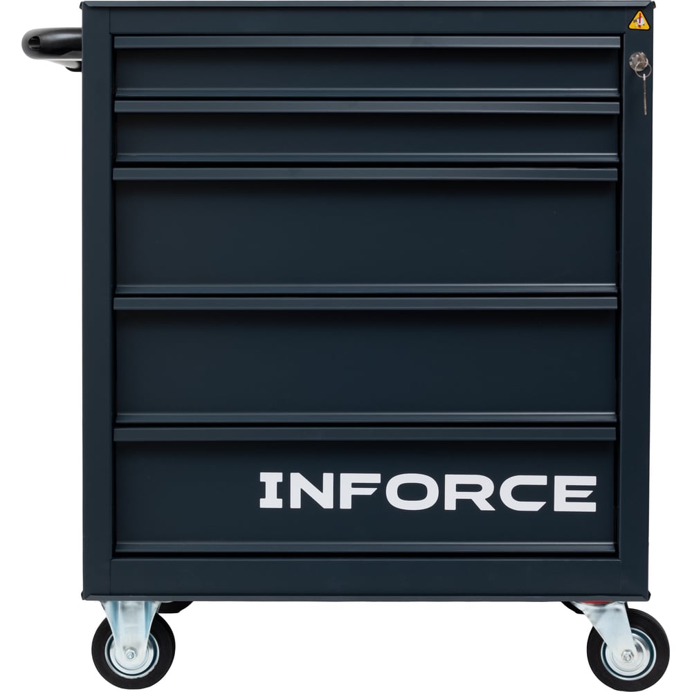 Изображение товара Инструментальная тележка Inforce 5 ящиков профессиональная черная 745x465x825мм