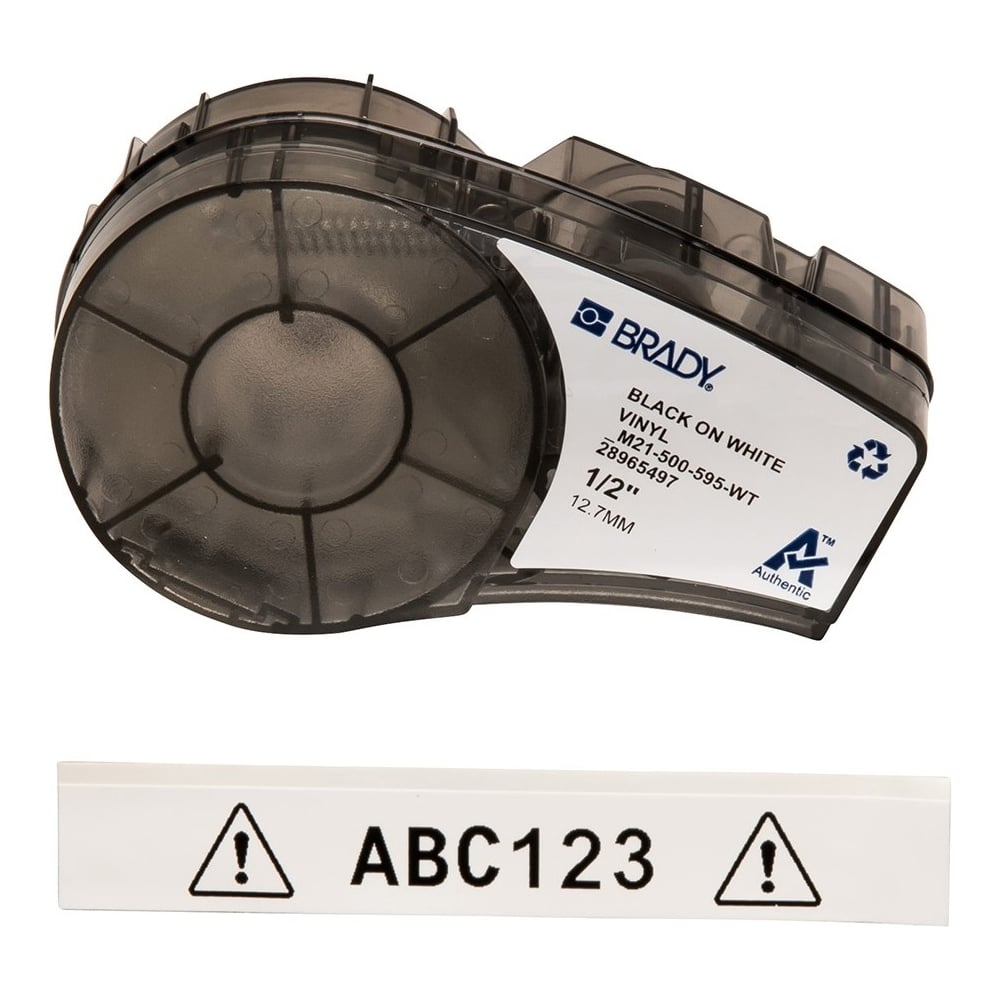 Изображение товара Лента 12.7мм/6.4м винил, черный на белом Brady M21-500-595-WT brd142807 Изображение товара Лента 12.7мм/6.4м винил, черный на белом Brady M21-500-595-WT brd142807