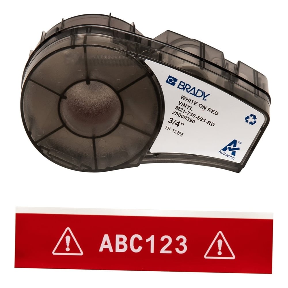 Изображение товара Лента 19.05мм/6.4м винил, белый на красном Brady M21-750-595-RD brd142801 Изображение товара Лента 19.05мм/6.4м винил, белый на красном Brady M21-750-595-RD brd142801