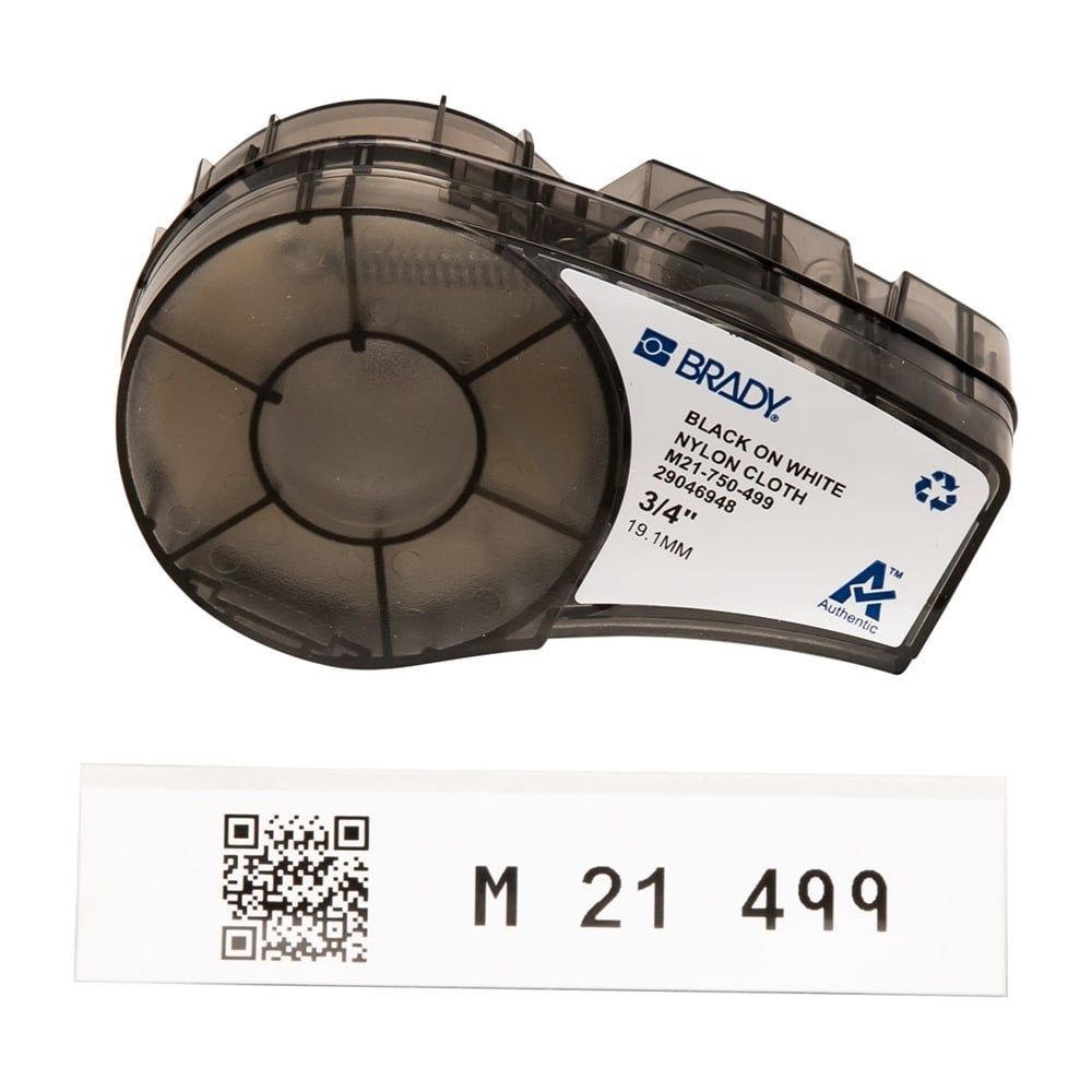 Изображение товара Лента 19.05мм/4.87м, нейлон, черный на белом Brady M21-750-499 brd110895