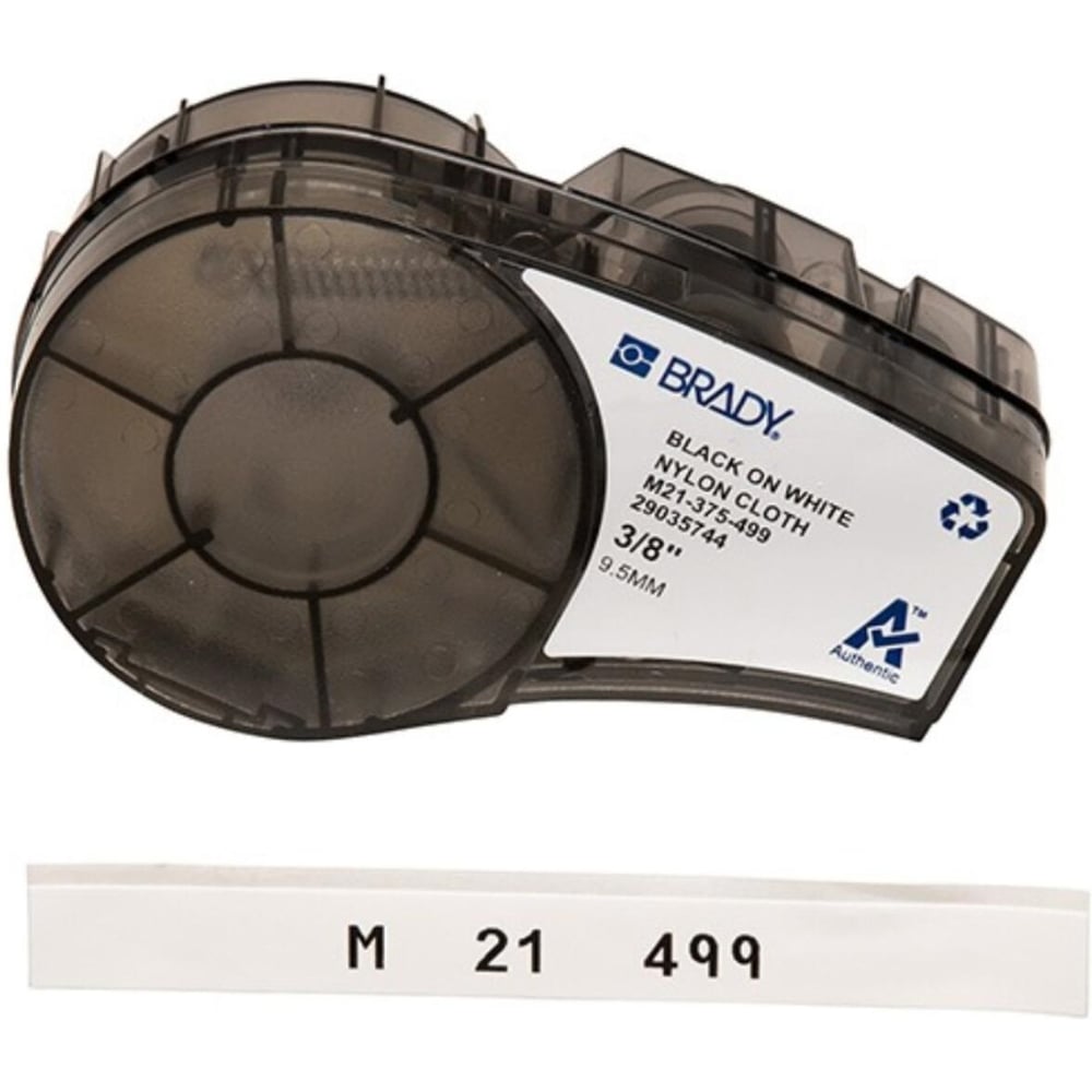 Изображение товара Лента 9.53мм/4.87м, нейлон, черный на белом Brady M21-375-499 brd110893