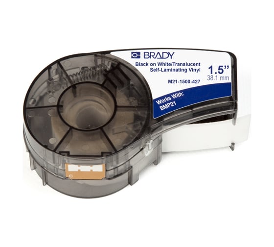 Изображение товара Самоламинирующийся кабельный маркер BRADY M21-1500-427 38.10 мм/4.30 м, винил, черный на белом brd110930